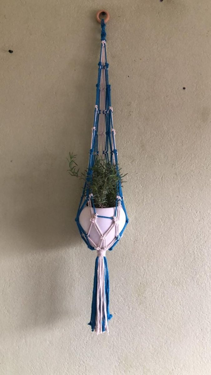 Handmade Macrame Plant Hanger: Boho Cotton Rope Hanging Planter Cotton