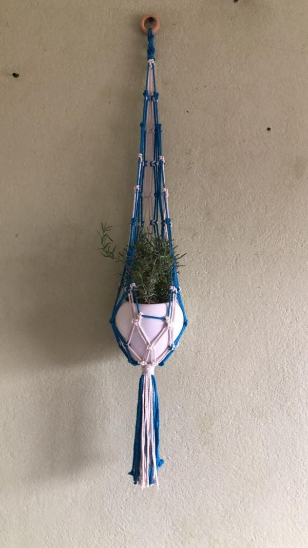 Handmade Macrame Plant Hanger: Boho Cotton Rope Hanging Planter Cotton