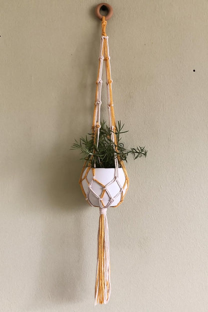 Handmade Macrame Plant Hanger: Boho Cotton Rope Hanging Planter Cotton