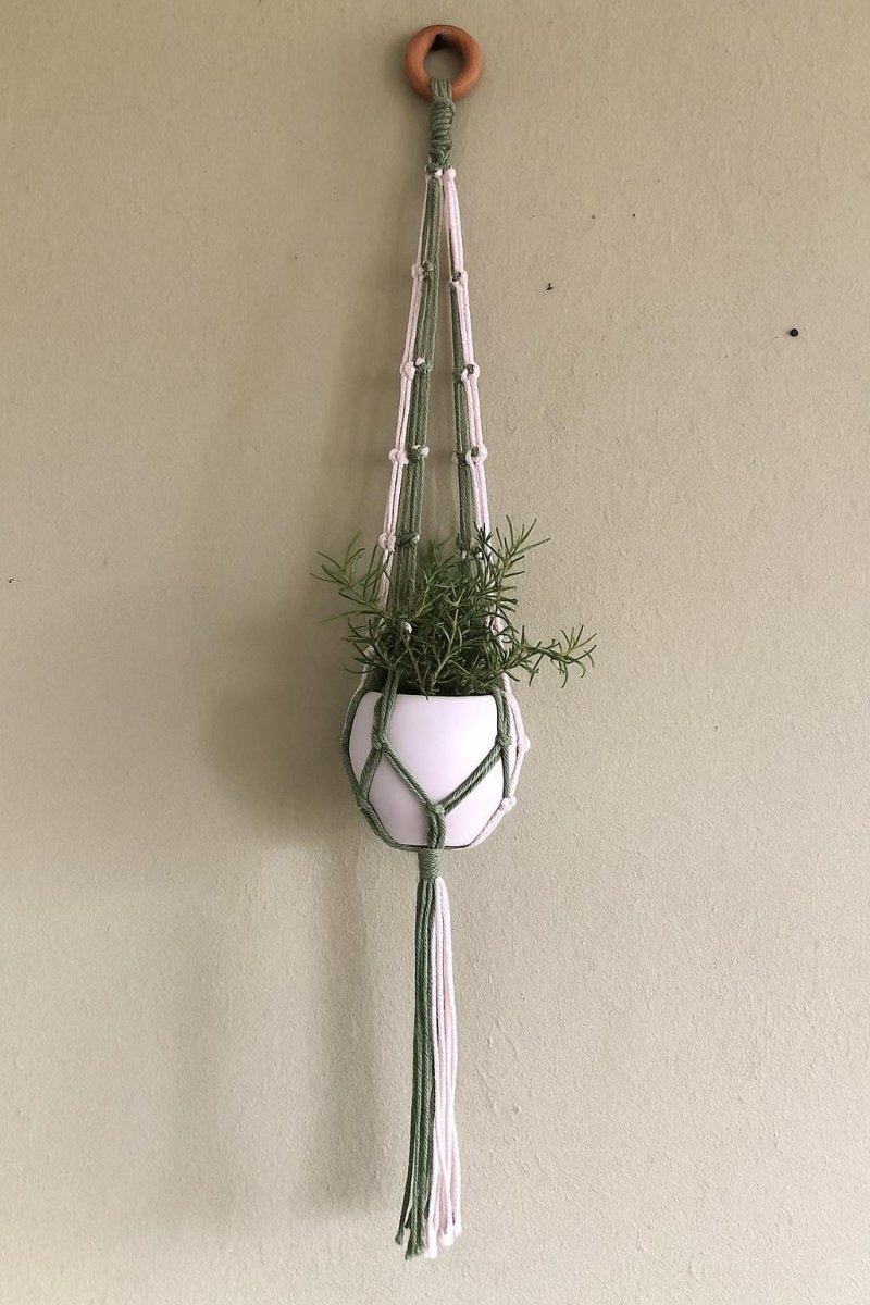Handmade Macrame Plant Hanger: Boho Cotton Rope Hanging Planter Cotton