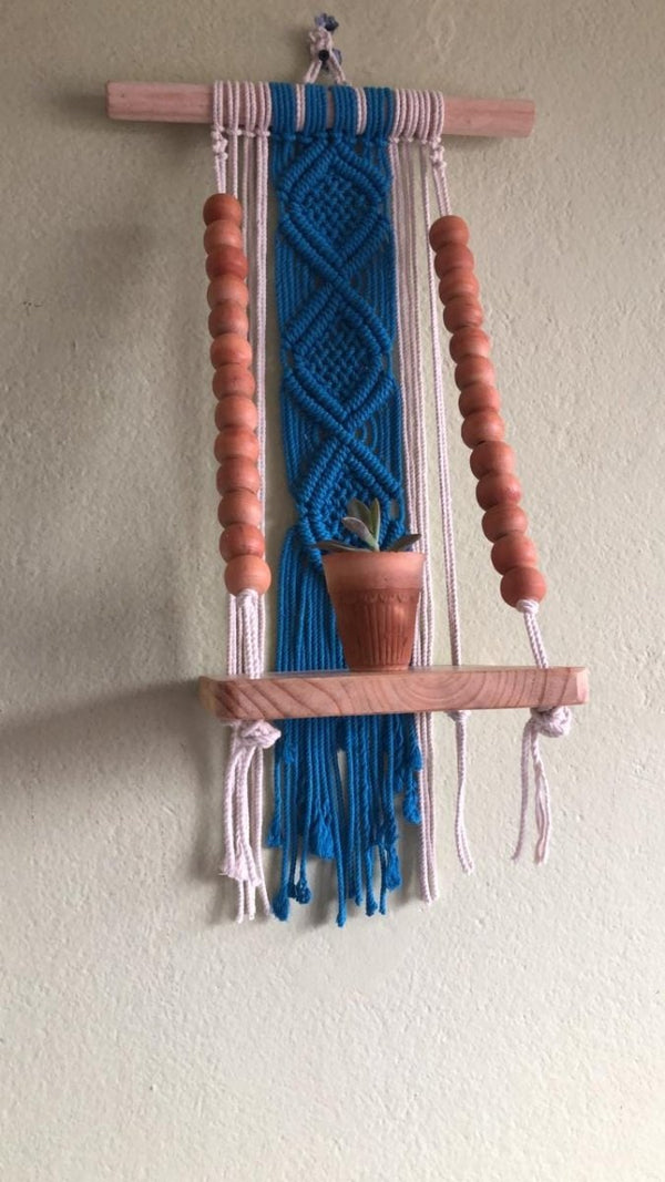 Handmade Macrame Wall Shelf: Boho Cotton Plant Holder Cotton