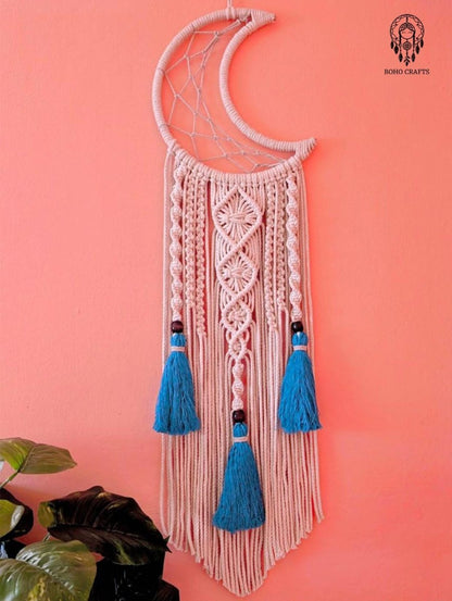 Handmade Moon Dreamcatcher | Macramé Wall Hanging | Boho Home Décor with Tassels Boho_Chic_Wall_Art