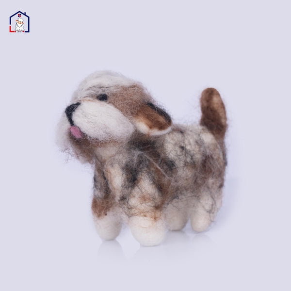 Handmade Wool Felt Dog Ornament: Vegan Holiday Decor, Artisan Pet Gift christmas_tree_decor