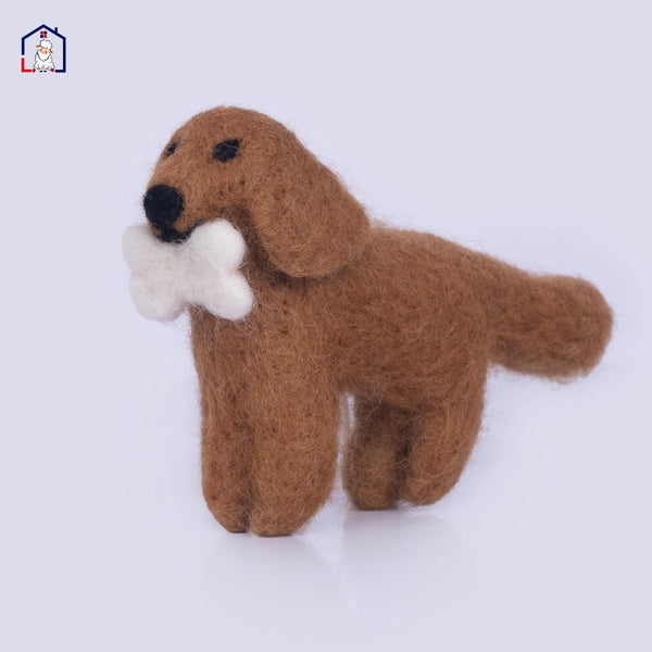 Handmade Wool Felt Dog Ornament: Vegan Holiday Decor, Artisan Pet Gift christmas_tree_decor