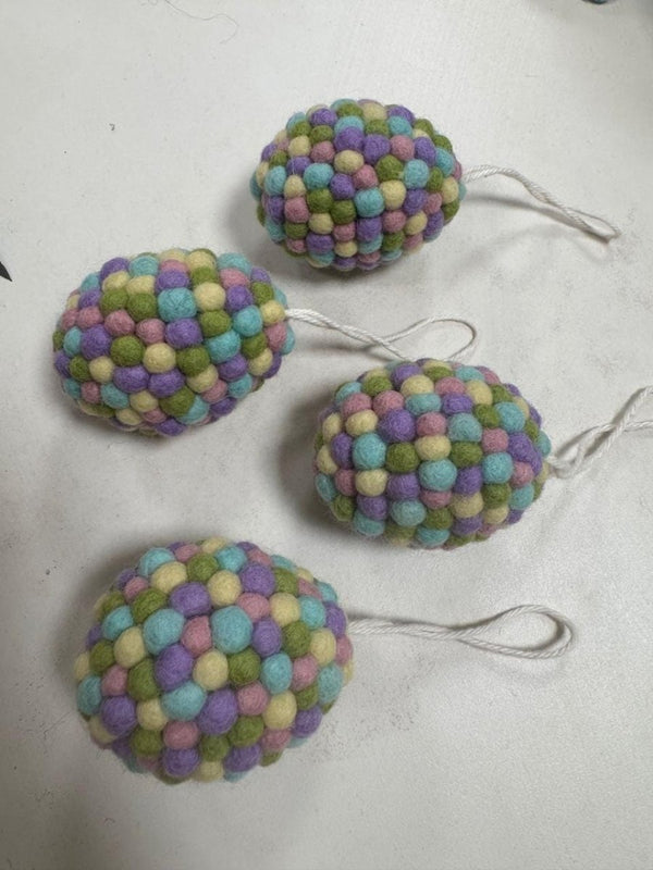 Handmade Wool Felt Egg Ornament: Pastel Holiday Decoration cute_animal_ornament