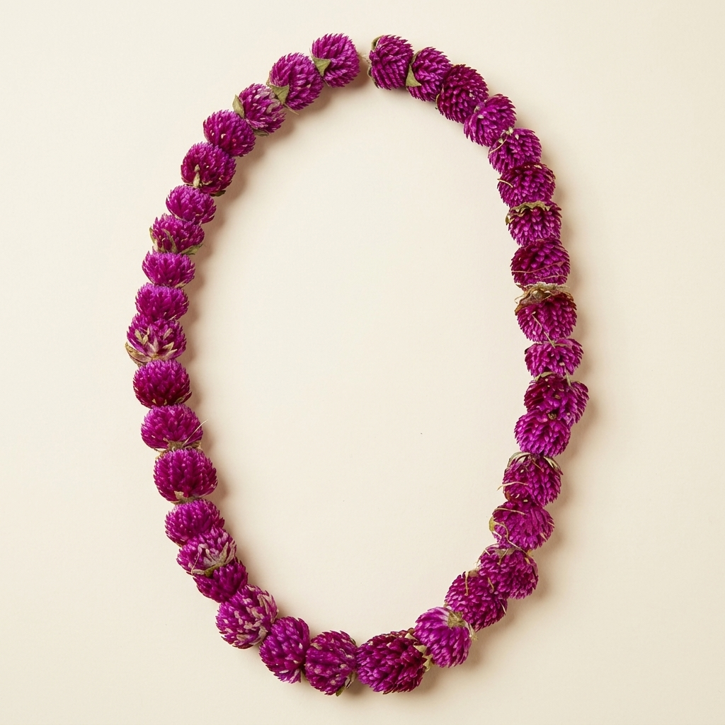 Makhmali Mala – Globe Amaranth Garland for Bhai Tika