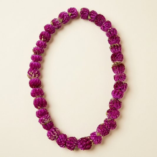 Makhmali Mala – Globe Amaranth Garland for Bhai Tika