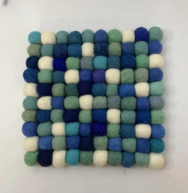 Ocean Mix Wool Felt Trivet – Round/Square/Hex cozy_decor