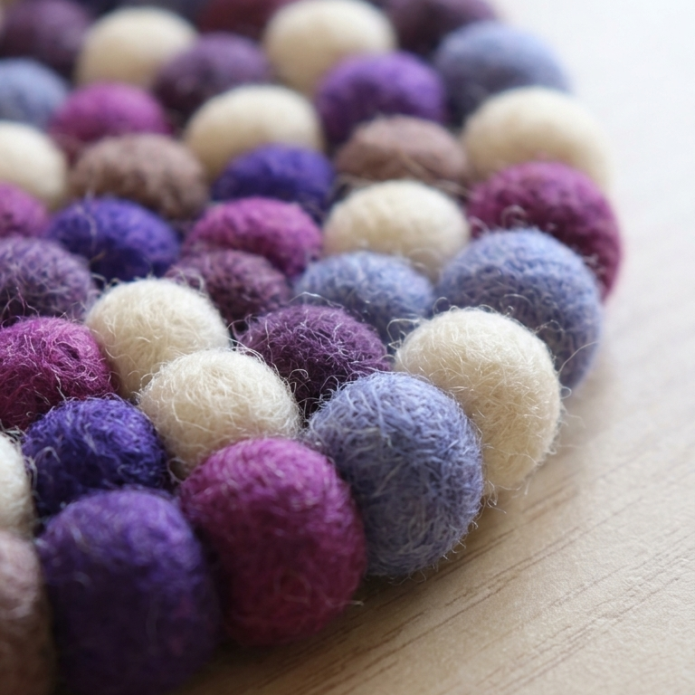 Namaste Artisans Handcrafted Round Wool Felt Coasters - Set of 4