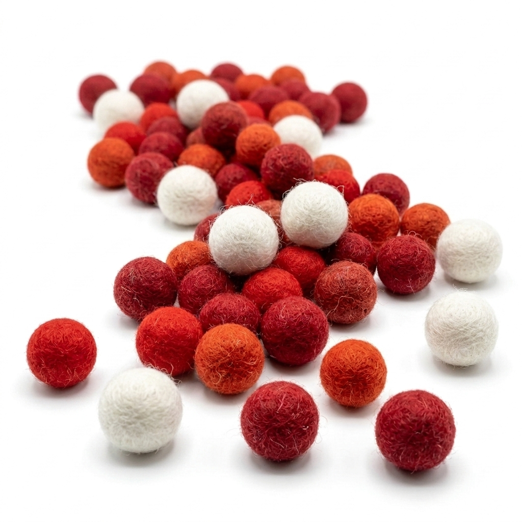 2.2 cm Handmade Wool Felt Balls