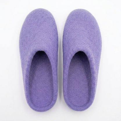 Handgefertigte Filzhausschuhe aus Wolle | Blau, Lavendel & Gelb | Unisex Hausschuhe | 100% Neuseelandwolle | Namaste Artisans