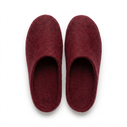 Handgemachte Filzhausschuhe aus Wolle | Rot, Orange & warme Farbtöne | Unisex Hausschuhe | 100% Neuseelandwolle | Namaste Artisans