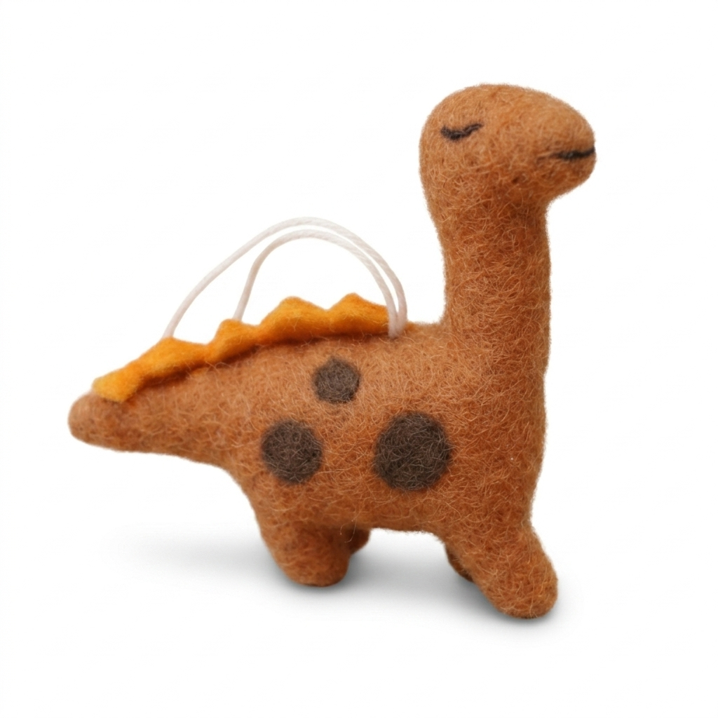 Handmade Wool Felt Stegosaurus Ornament