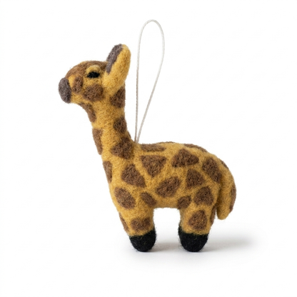 Handmade Wool Felt Giraffe Ornament
