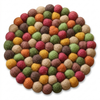 Harvest Garden Round Wool Felt Trivet Heat Mat – Handmade Pot Mat