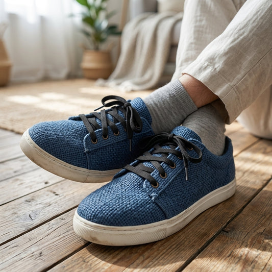 Organic Hemp Sneakers – Midnight Blue Vegan Breathable Shoes