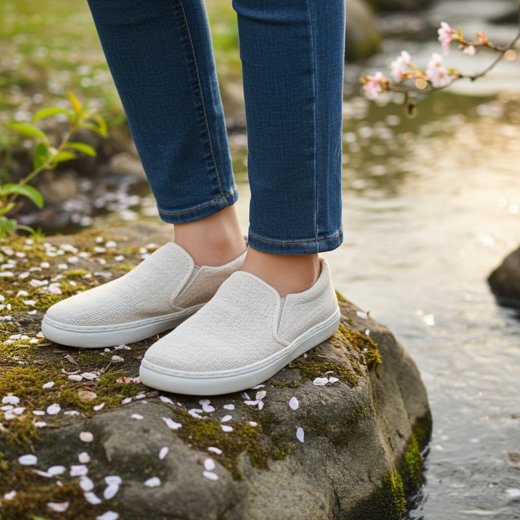 Organic Hemp Slip-On Sneakers (Natural Beige) | Chemical-Free Footwear