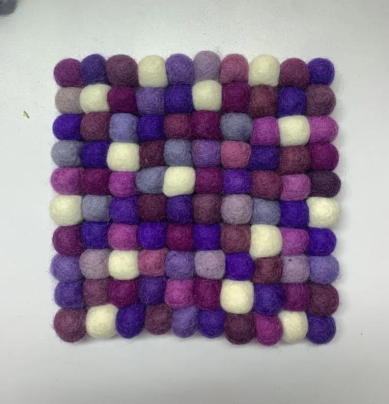 Wool Felt Coaster Set: Plum Violet Shades - Handmade in Nepal coasters_set