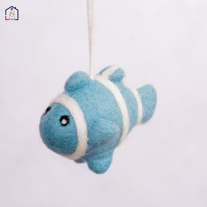 Wool Felt Fish Christmas Ornament – Handmade in Nepal (Single/Pair/Set of 5) christmas_wall_decor