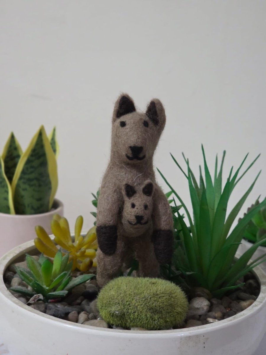 Wool Felt Kangaroo Christmas Ornament – Handmade in Nepal (Single/Pair/Set of 5) client_gift