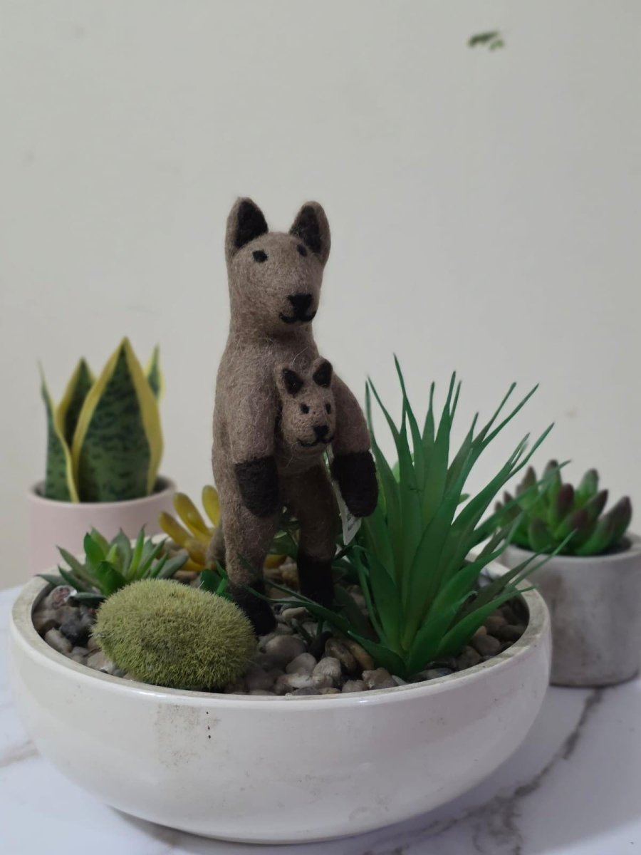 Wool Felt Kangaroo Christmas Ornament – Handmade in Nepal (Single/Pair/Set of 5) client_gift