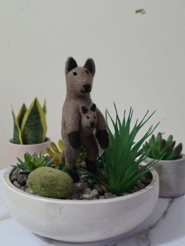 Wool Felt Kangaroo Christmas Ornament – Handmade in Nepal (Single/Pair/Set of 5) client_gift