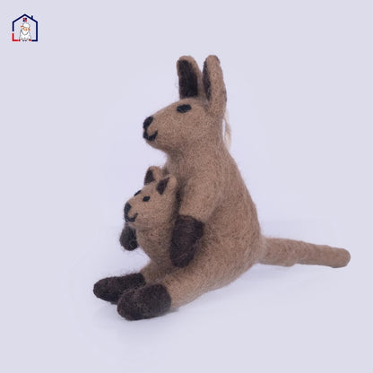 Wool Felt Kangaroo Christmas Ornament – Handmade in Nepal (Single/Pair/Set of 5) client_gift