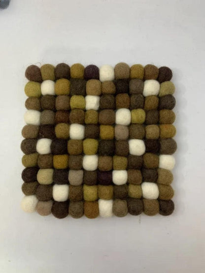 Wool Felt Trivet: Earth Blend Colors - Handmade in Nepal coasters_set