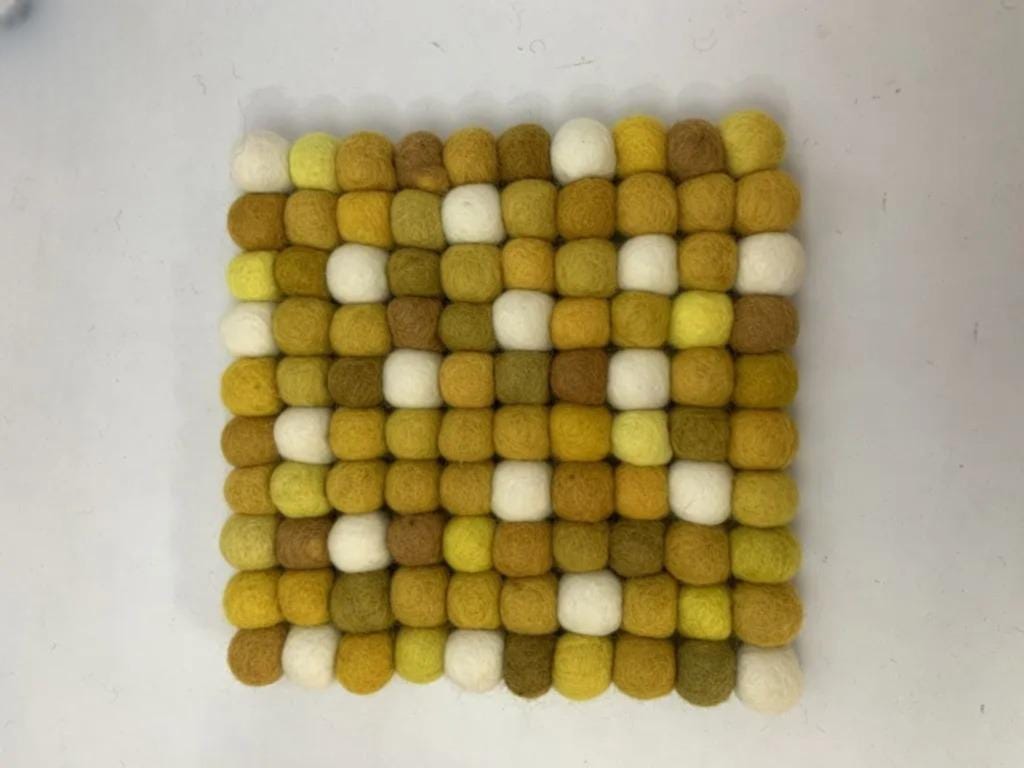 Wool Felt Trivet: Mustard Honey Shades (Round, Square, Hex Options) earth_tones