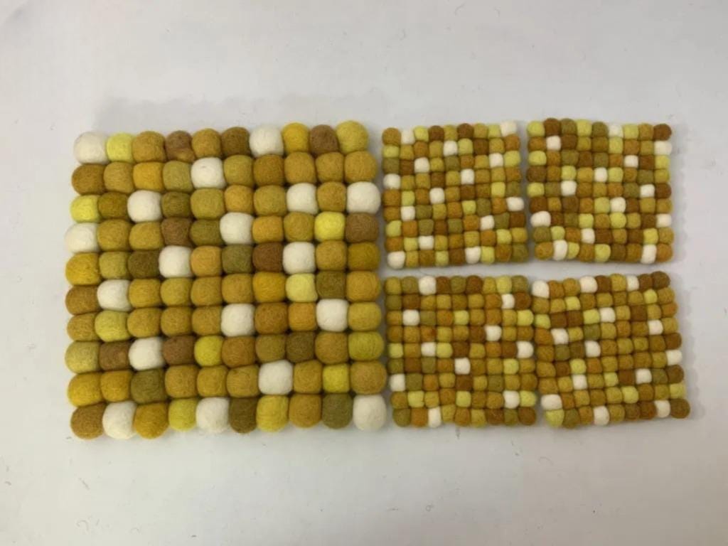 Wool Felt Trivet: Mustard Honey Shades (Round, Square, Hex Options) earth_tones