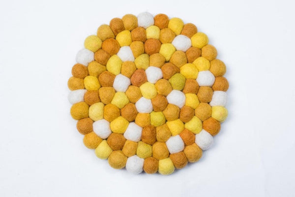 Wool Felt Trivet: Mustard Honey Shades (Round, Square, Hex Options) earth_tones