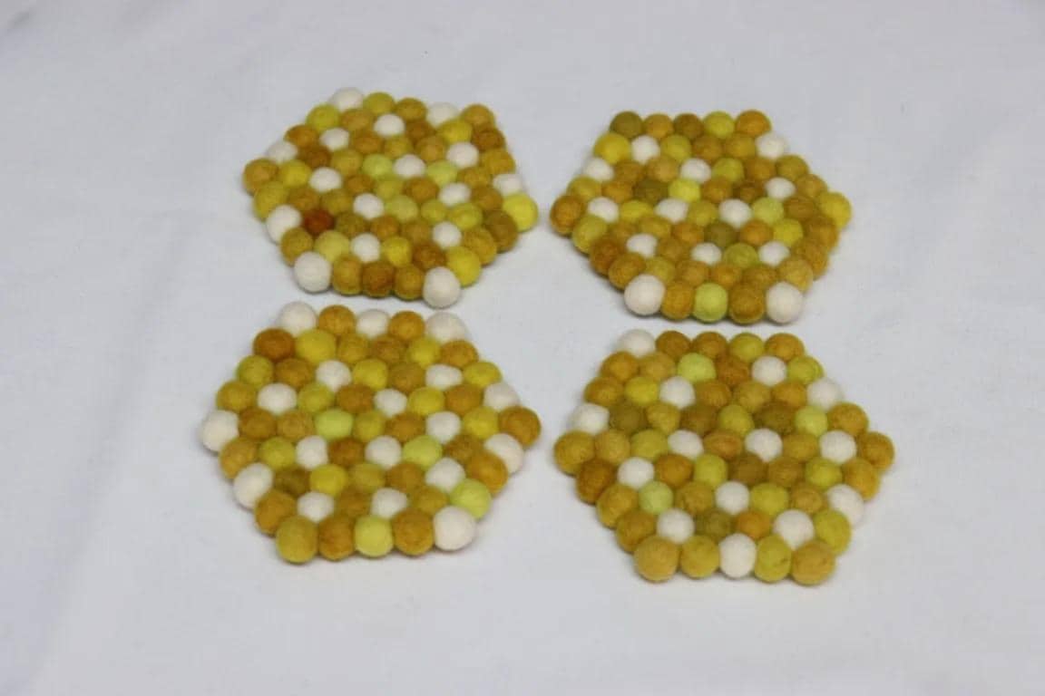 Wool Felt Trivet: Mustard Honey Shades (Round, Square, Hex Options) earth_tones