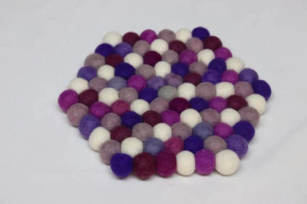 Wool Felt Trivet: Plum Violet Jewel Tone - Handmade in Nepal cozy_decor