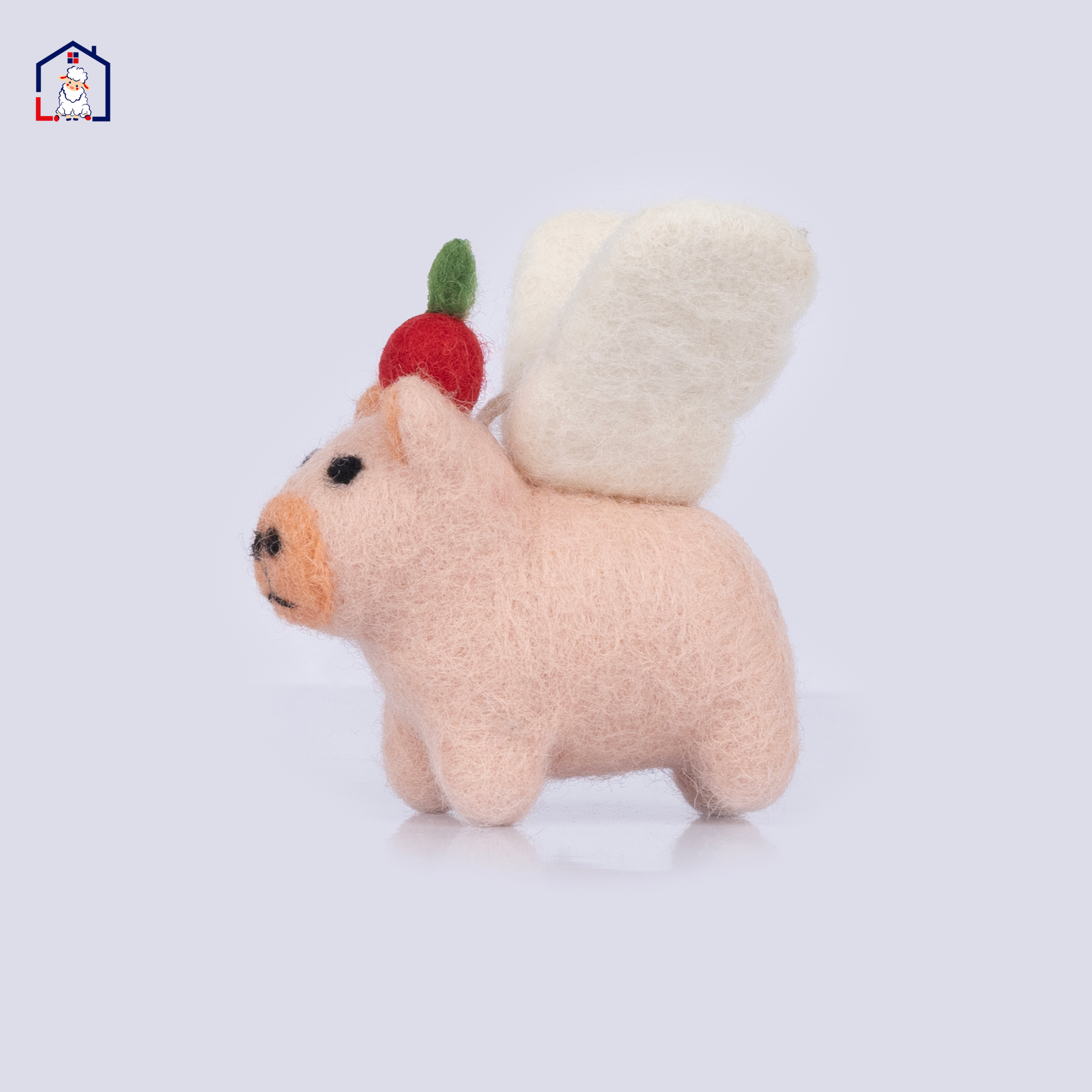 Capybara (Angel/Wings) Felt Christmas Ornament | Namaste Artisans Capybara (Angel/Wings) Felt Christmas Ornament