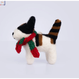 Cat โ Calico Scarf Felt Christmas Ornament
