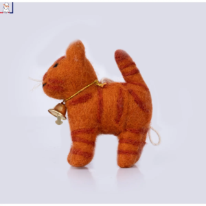 Cat โ Orange Felt Christmas Ornament