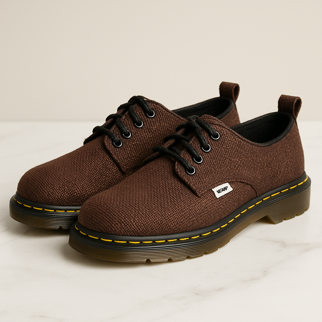 Hemp HalfโBoots brown | Namaste Artisans Hemp Half-Boots brown, breathable hemp upper, soft cotton lining, comfortable insole, natural rubber sole, ethically handmade in Nepal