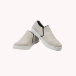 Hemp Slip-On Sneakers — Natural, handmade in Nepal with breathable hemp upper, soft cotton lining, comfortable insole, and natural rubber sole